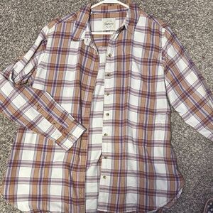 JACHS Girlfriend Plaid Jacket in Purple and Tan